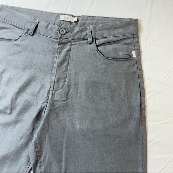 ONIA Men's Gray Linen blend Flat Front Shorts size 31 - Picture 7 of 12